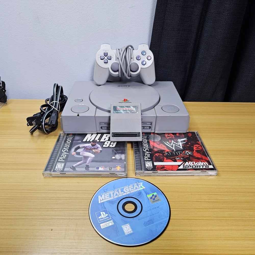 Sony PlayStation PS1 Bundle Star Wars Controller Game Bundle Lot Tested Working.